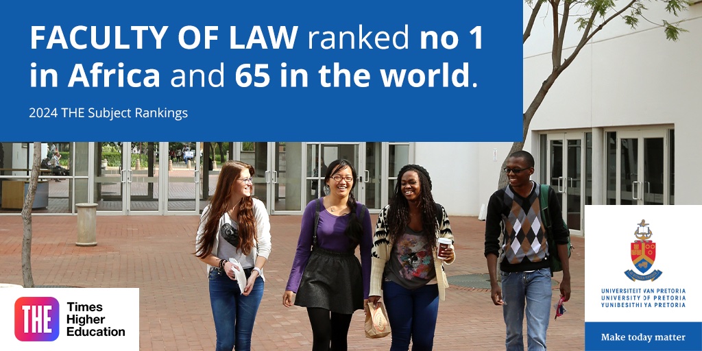 #Rankings: UP Law has once again achieved the highest ranking in Africa and secured a remarkable 65th position globally in the 2024 Times Higher Education (THE) Subject Rankings.

This is the seventh year that #UPLaw leads the rankings on the continent! 

Halala UP Law, Halala!