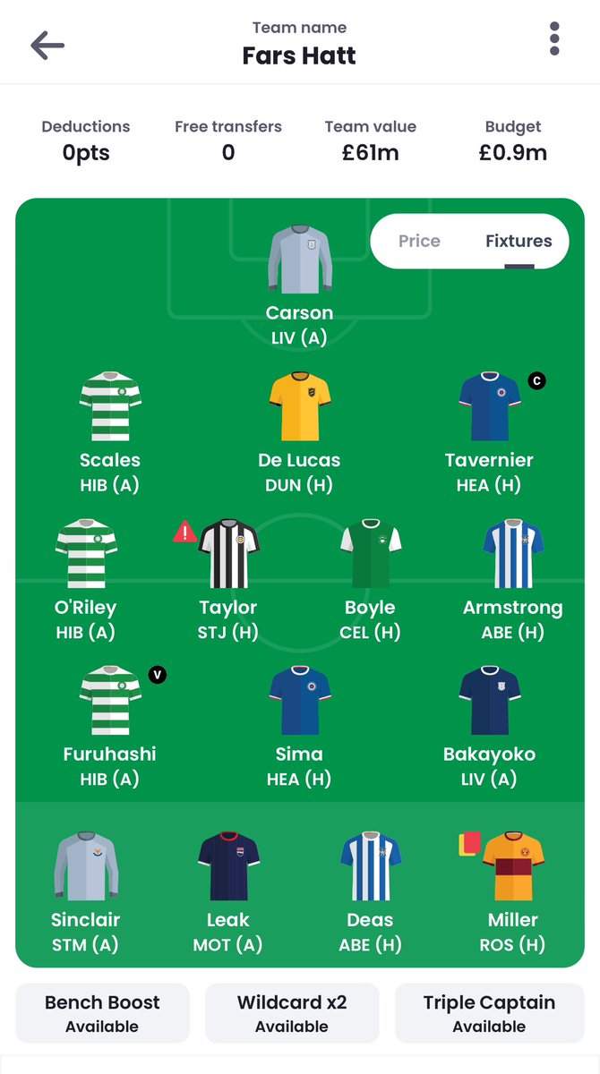 Another <a href="/FantasyScotland/">Fantasy Football Scotland</a> GW

Here we go ⚽️ 🏴󠁧󠁢󠁳󠁣󠁴󠁿 

♻️ Sima &amp; Miovski IN
🗑️ Shankland

Let’s see those teams ⬇️