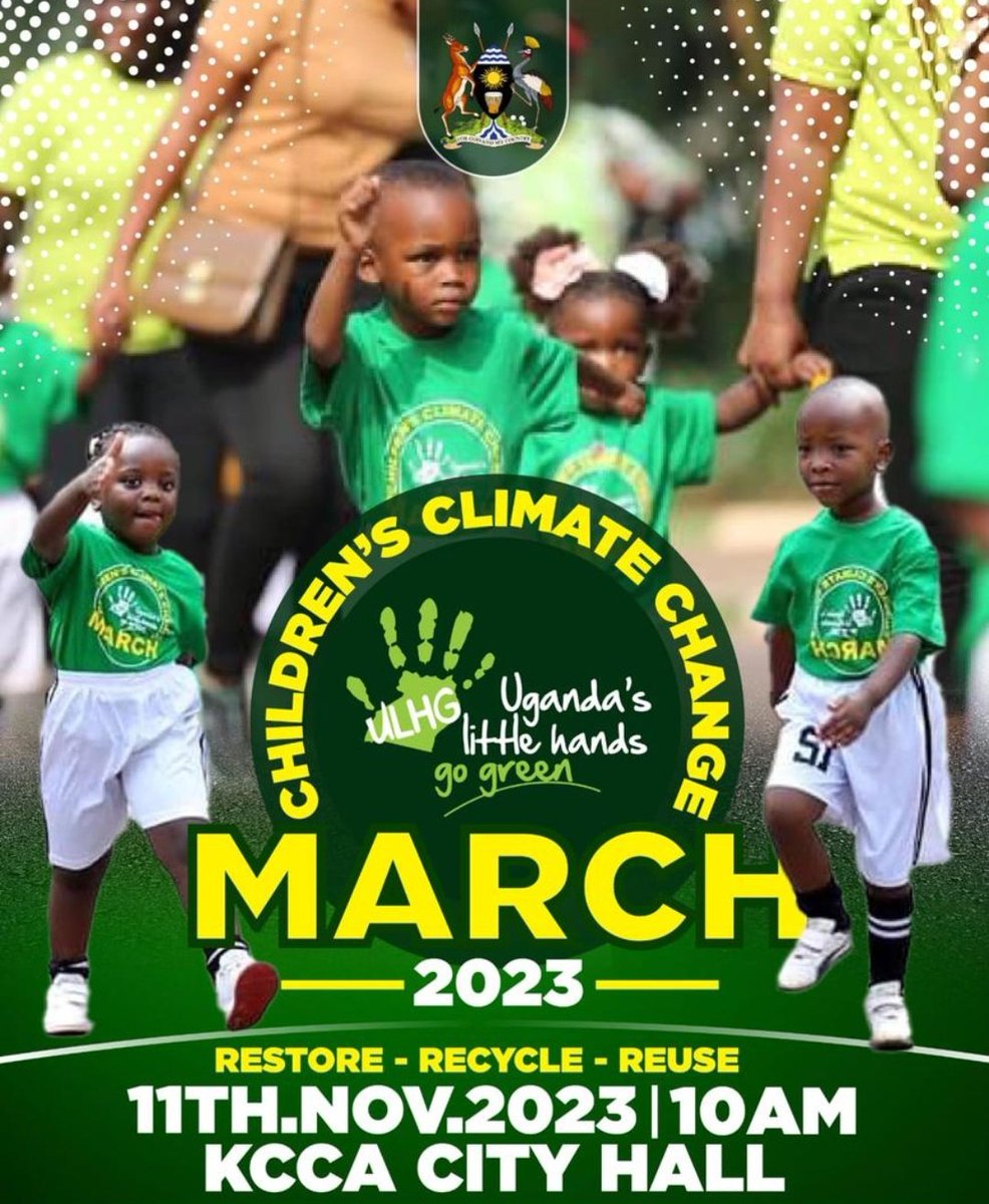 Join us on the 11th of November for the Children's #ClimateChangeMarch23, where young minds delve into the world of #ClimateChange solutions, embracing knowledge while having fun.
#GoGreenUg

@JosephMasembe1 @nemaug @RihamUG @COP28_UAE @KCCAUG