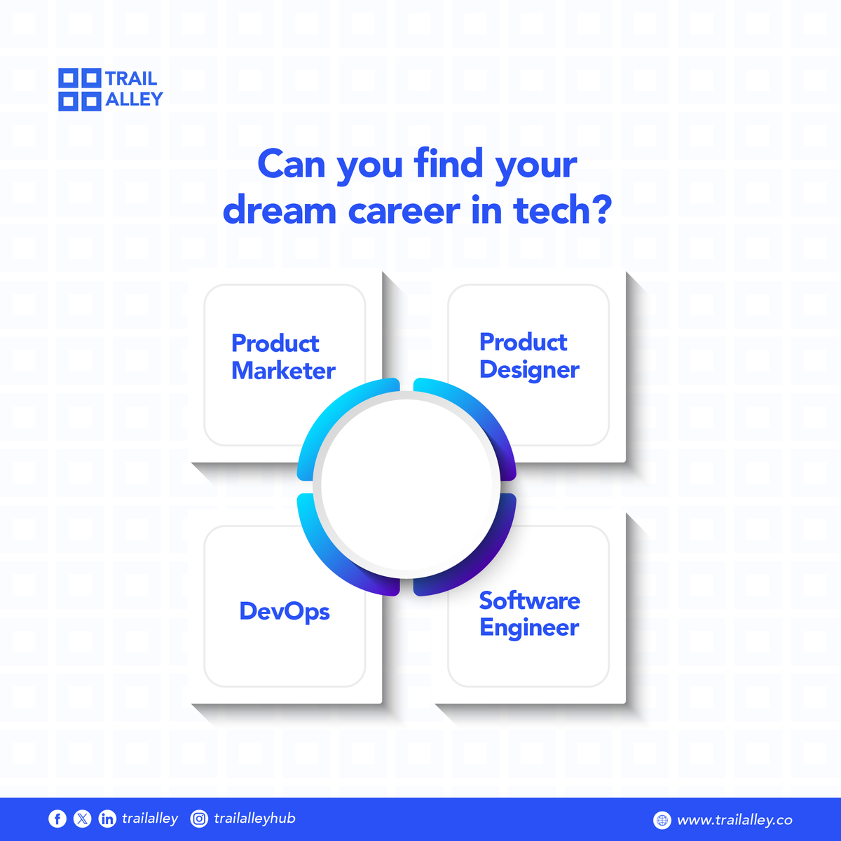 trailalley's tweet photo. Which one is your dream career in tech?
Let us know in the comment section
#trailalley #TechBingo #DreamJob #TechCareers https://t.co/ActcmIyTV6