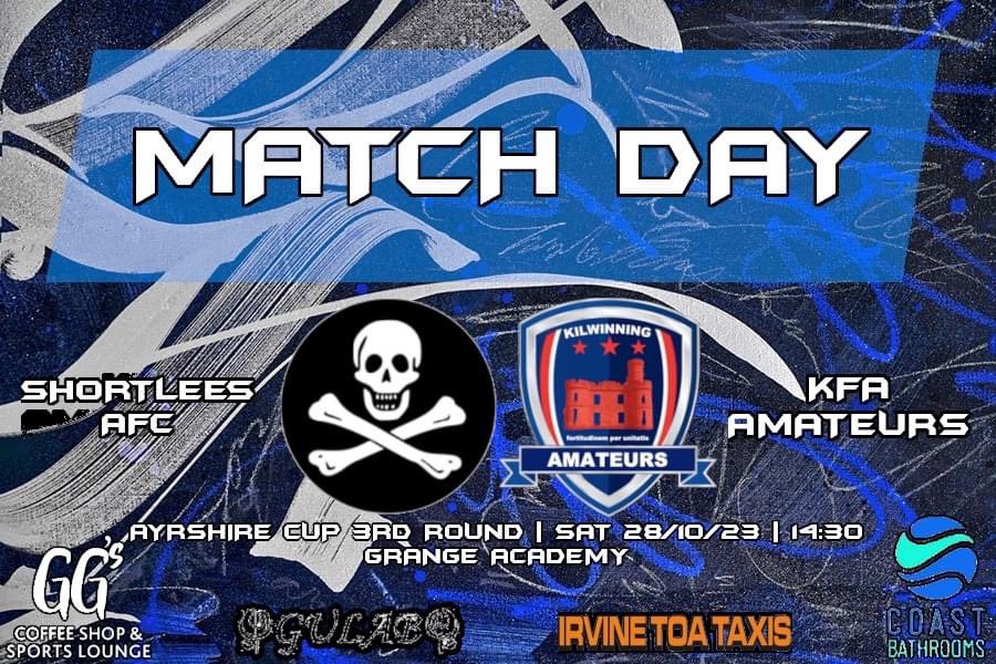 ⚽️ Game Day ⚽️

Away in the Ayrshire Cup, 3rd round today against Shortlees

🏆 | Ayrshire Cup: Round 3
🆚 | Shortlees Amateurs
📍 | Grange Academy
🕑 | Kickoff 2:30pm

Come down and support the team 👏

#GameDay