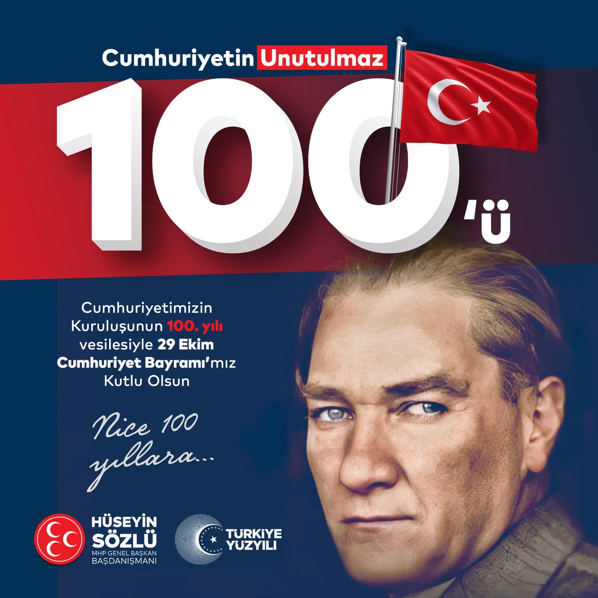 Asırlık coşkuyla, yaşasın Cumhuriyet! 🇹🇷

#Cumhuriyet
#Cumhuriyet100yaşında