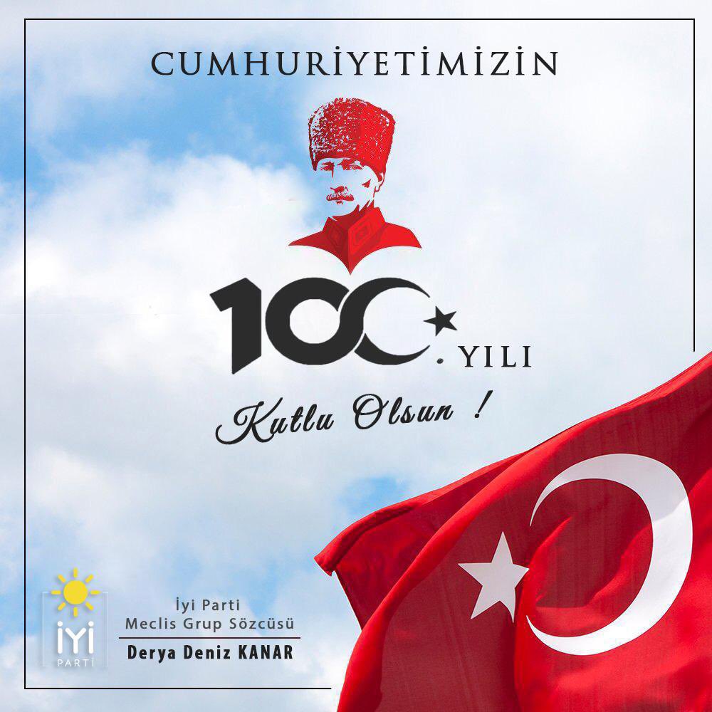 Cumhuriyetimizin şanlı 100. Yılını ve #29EkimCumhuyetBayramı mızı büyük bir onur ve haklı bir gurur ile kutluyorum 🇹🇷

Ne Mutlu Türküm Diyene 🇹🇷