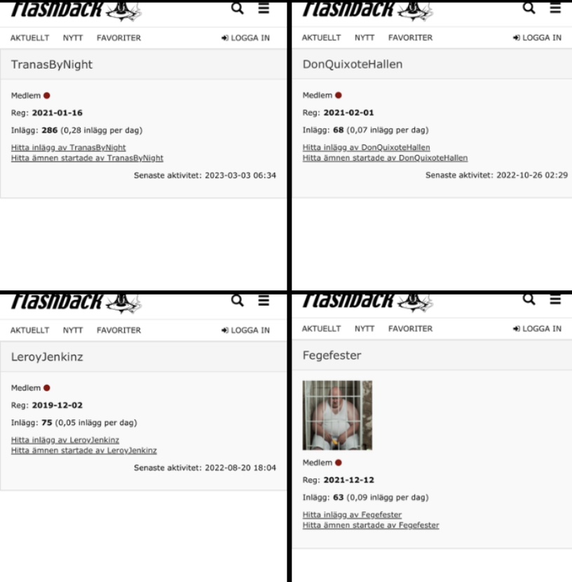 Nils Erik Stenhammar har kontot LeroyJenkinz, och förmodligen även konton som t.ex. DonQuixoteHallen, Fegefester, TranasByNight och liknande. 

Ett mer passande smeknamn på Haveristerna f.d. klippare är dock Betssongäddan.