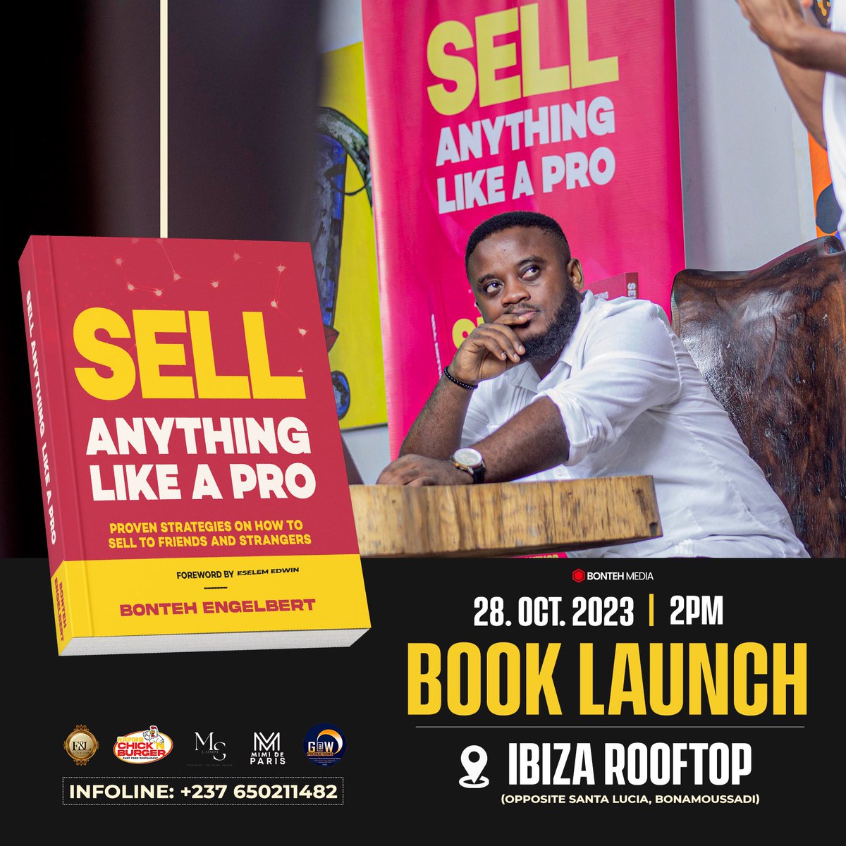 Hello Douala, Please make some noise for “Sell Anything Like a Pro” 💛 #booklaunch #booktour