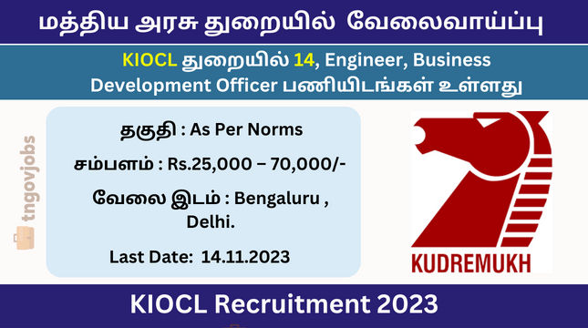 tngovjobsin's tweet photo. #KIOCL Recruitment 2023: 14 Engineer, Business Development Officer Posts #Delhi #centralgovernmentjobs #BangaloreJobs #Bangalore  #BCom #CentralGovtJobs #BCA #BEBTECH #centralgovt #centralgovernment #bba

Apply Link: https://t.co/9DwrX3oEII https://t.co/fTjAjyrpxf