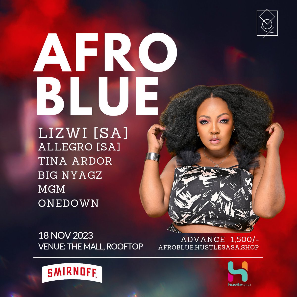 Gracing our vibe stage once again, she is undoubtedly the Queen of African Chants. Afroblue is honoured to have LIZWI join our bill this November 18th in the heart of Westlands, The Mall rooftop. She is joined by Dj/Producer Allegro (SA), Tina Ardor, Big Nyagz, One Down & myself.