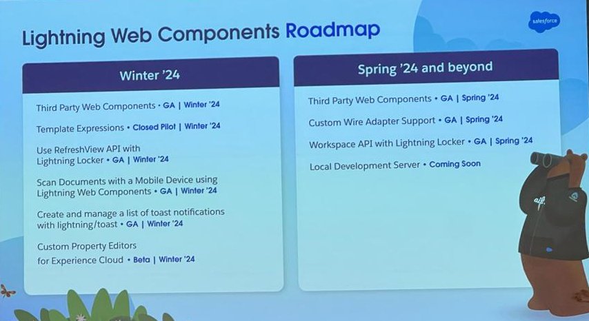 DavidRajah's tweet image. Salesforce Lightning Web Components Roadmap
#SalesforceLWC #SalesforceLightningWebComponents
#SalesforceRoadMap
@sfdgblr
@SalesforceAdmns
@SalesforceDevs
#BengaluruOhanaGathering23 #trailblazercommunity #salesforce #community #event #trailhead #leaders #bengaluru #bangalore