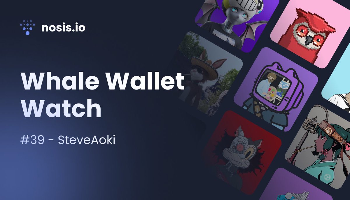 #WhaleWalletWatch #39 🐳
 
🐦️ NFT Whale: #SteveAoki

1. Copy the wallet code below
2. Add it to your #Nosis Dashboard under '+Connections'
3. Wait for the assets to import 
4. Enjoy the show!

0xe4bbcbff51e61d0d95fcc5016609ac8354b177c4

#NFT #Crypto #Ethereum #OpenSea