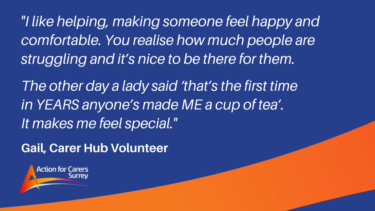 CarersSurrey's tweet photo. It's #MakeADifferenceDay! Can you make a difference to #Surreys #UnpaidCarers' lives?
We've a variety of volunteer roles available - all very flexible - from Hub volunteers, to GP support, to facilitators and drivers.
https://t.co/1RCRIHPtDN https://t.co/JvBZrx2wjN