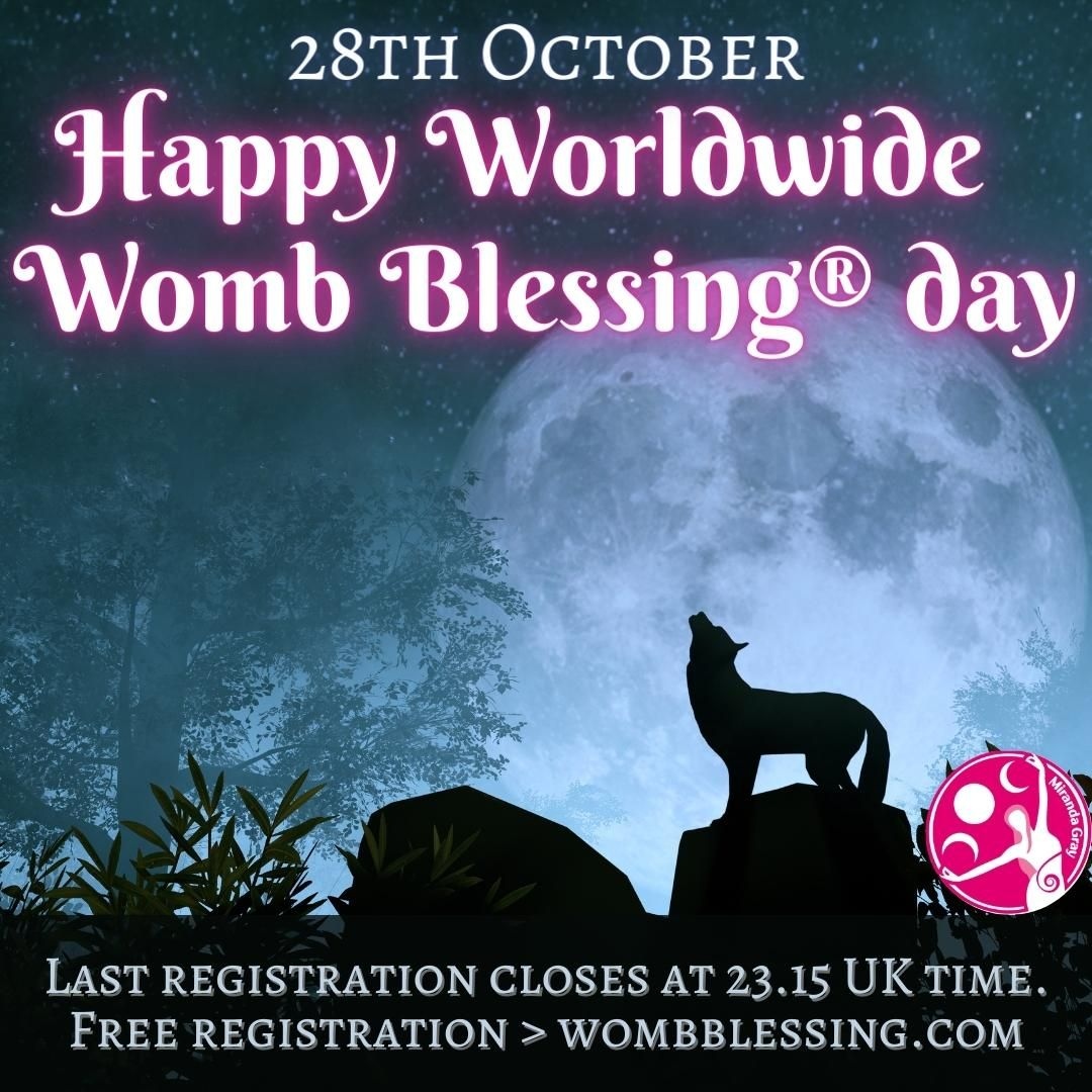 wombblessing's tweet image. Happy Worldwide Womb Blessing day!

Remember, you can still register at any time up to 45 minutes before each Blessing.
wombblessing.com/register/

#WombBlessing #FullMoonMagic #Sisterhood #moonmothers #mirandagray