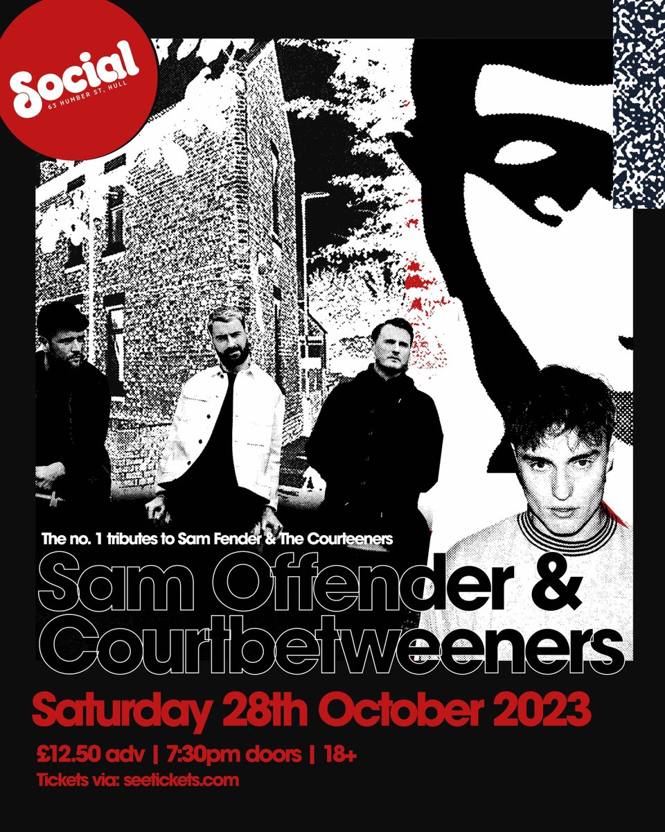 T O N I G H T

An Indie double whammy with Sam Offender and Courtbetweeners. 

🎟 book tickets via: bit.ly/SamCourtHull

With a setlist that features all of their biggest songs: Seventeen Going Under, Hypersonic Missiles, Not Nineteen Forever, What Took You So Long and more.