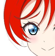 1girl solo blue eyes red hair looking at viewer smile white background  illustration images