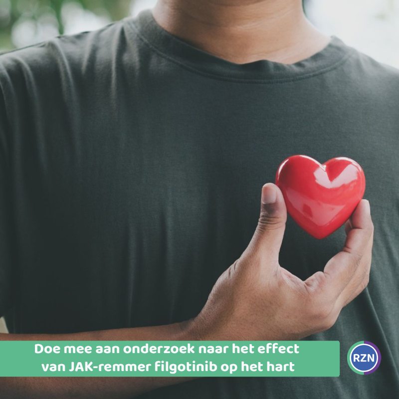 ReumaZorgNL's tweet photo. Heb je Reumatoïde Artritis en ga je starten met de JAK-remmer filgotinib? Doe dan mee aan het JAKARTA onderzoek van @Reade_020 en @amsterdamumc. Met dit onderzoek kijken de onderzoekers naar het effect van de JAK-remmer #filgotinib op het hart.