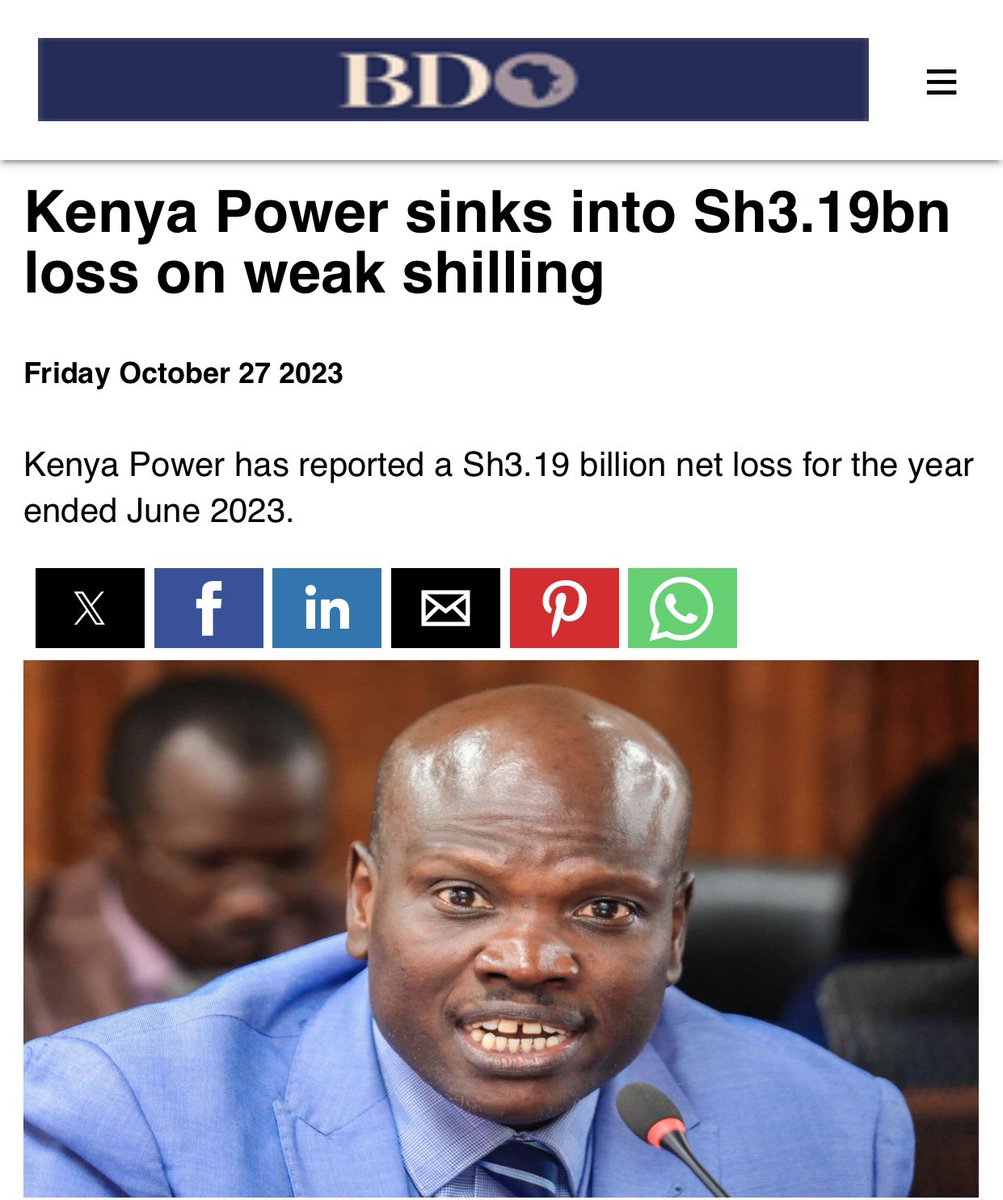 FGaitho237's tweet photo. Every time the shilling weakens, the Forex loss affecting @KenyaPower_Care is shouldered by the customer. When you buy Tokens, the Forex adjustment (loss) is reflected on the bill. 

But the @KenyaPower_Care (KPLC) MD Joseph Siror is now LYING that Kenya power suffered a loss of ksh.3.19B, from a profit of ksh.3.26B last year because of the weakening shilling. 

If any Forex losses that Kenya power suffers is reflected when billing the consumers of power, then the MD is lying.

What's happening at Kenya Power is just massive looting and at an industrial scale. 

Moi-era charlatans are not creative in their thuggery. Raiding public coffers is their default settings. Sick bastards 🤮