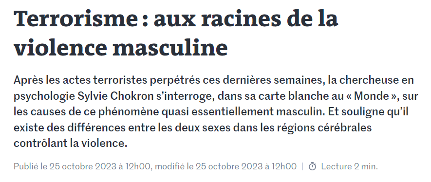 🛑Il parait que le « terrorisme serait un phénomène quasi essentiellement masculin. »

Comme je travaille exactement sur la thèse inverse depuis un an, hop, un THREAD pour expliquer pourquoi les femmes représentent pas moins de 50% du problème jihadiste ⬇️
lemonde.fr/sciences/artic…