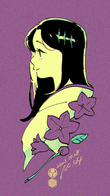 「black hair purple theme」 illustration images(Latest)