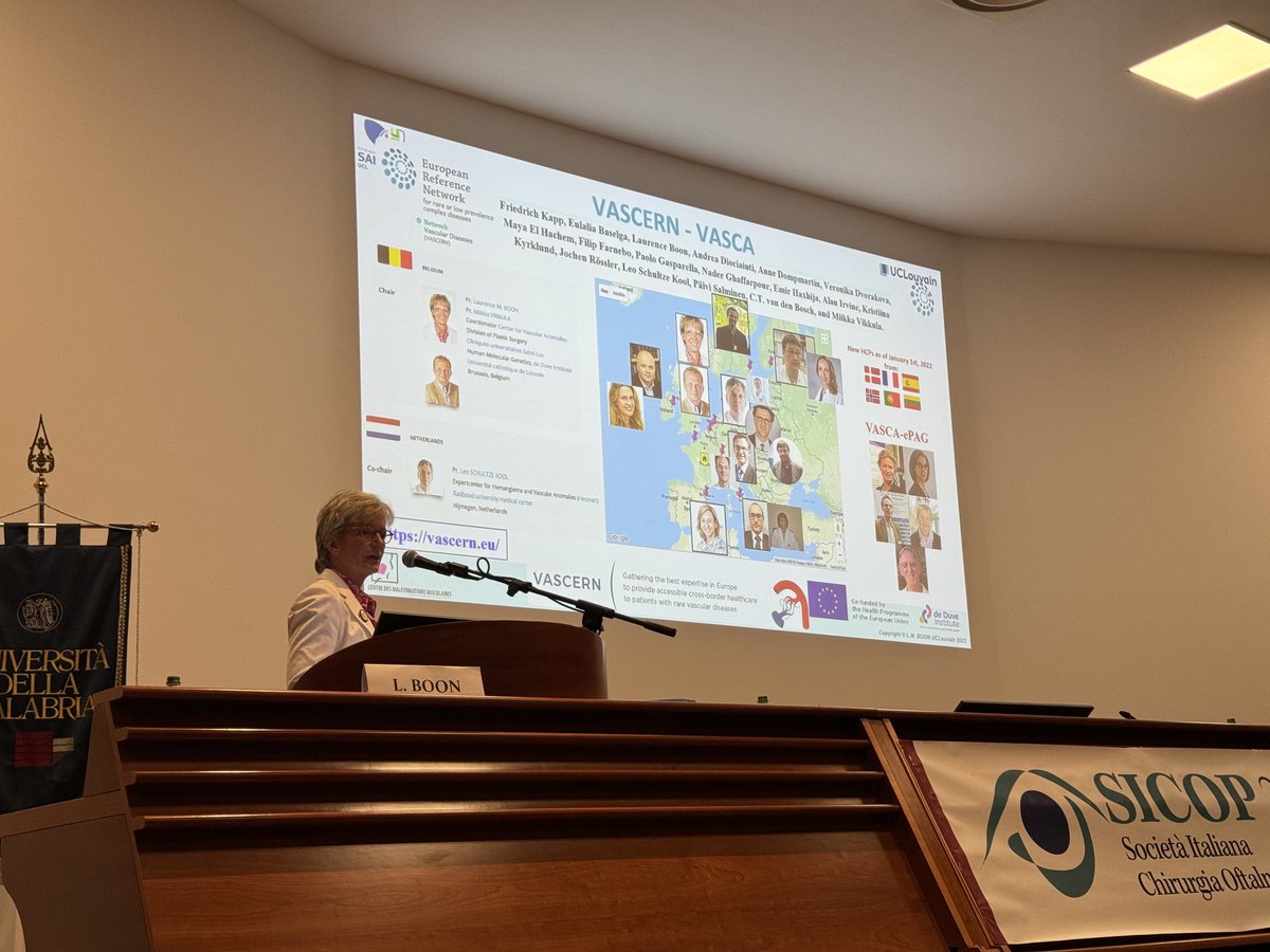MiikkaVikkula's tweet photo. Most interesting presentations during the annual meeting of the Italian Society of ophthalmosurgery. Prof Laurence Boon underscoring #collaboration #multidisciplinarity and #networking in her keynote on #Vascular anomalies. #vascern #vascapa #revamp #theralymph #hevas #cmtc https://t.co/hq4WNxqnKT
