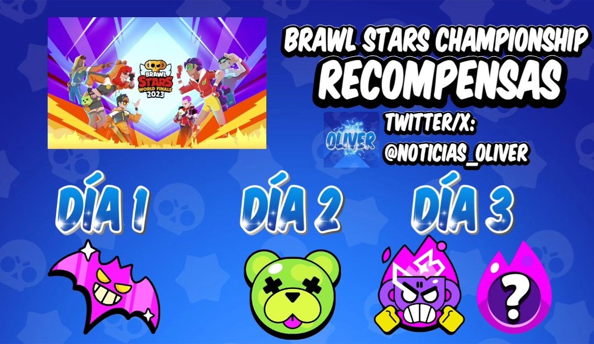Noticias_Oliver's tweet image. ¡Recompensas de la BSC 2023! ✨️

En el día 1 conseguiremos una reacción de Mortis Hockey, en el día 2 una reacción de Nita Gominola, y en el día 3 una reacción de trofeo hipercargado y una hipercarga aleatoria. 

#BrawlStars #BizarreCircus #Hypercharge