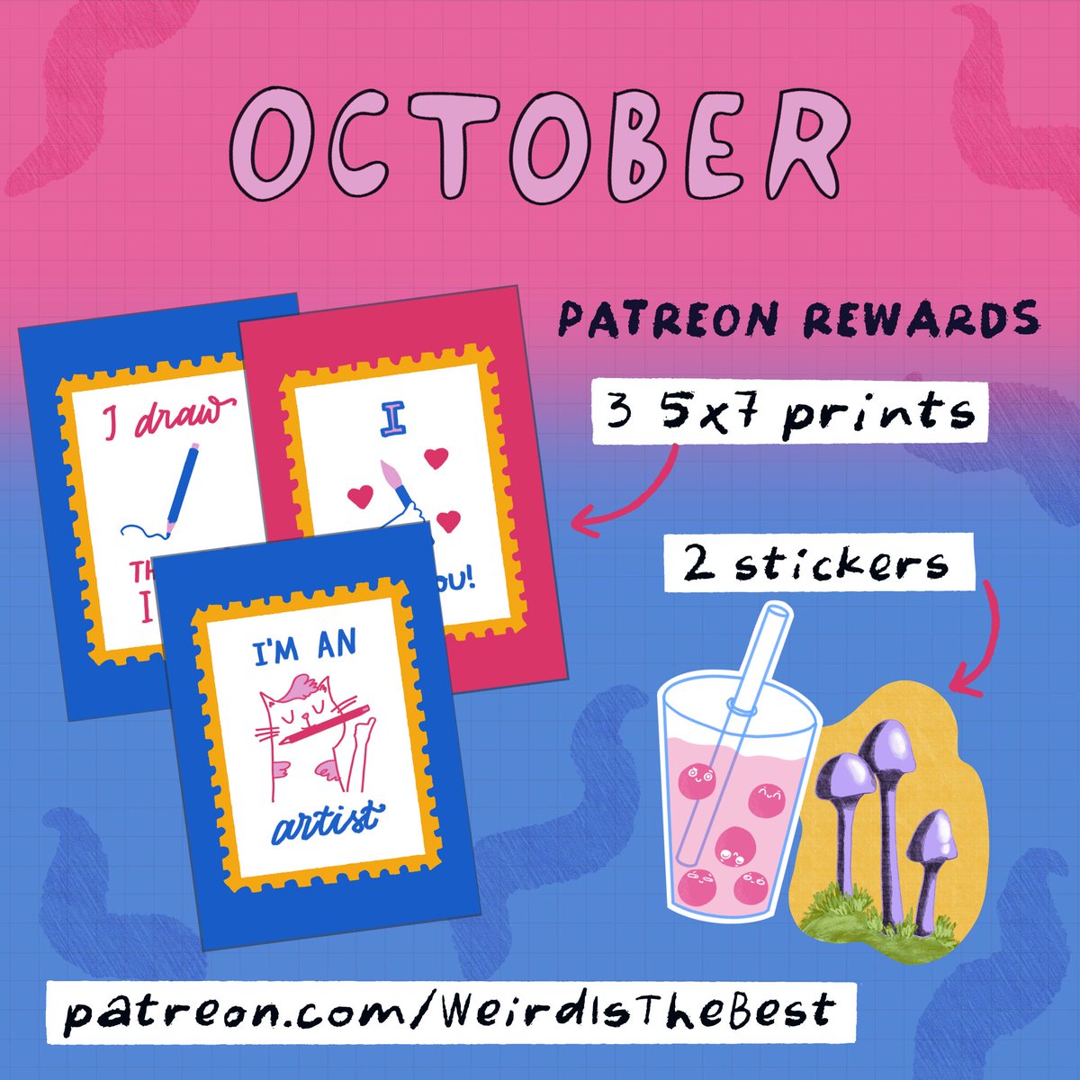 WeirdIsTheBest's tweet photo. November &amp; October - I made extra rewards for you! All snail mail patreons get cute surprises in Oct/Nov!
https://t.co/ctr7nSN8jh
I hope you like these and please share around of you do. My audience is still small so I appreciate it a lot if you do 🙂
#stickers #patreon https://t.co/ZFWW41SyqA