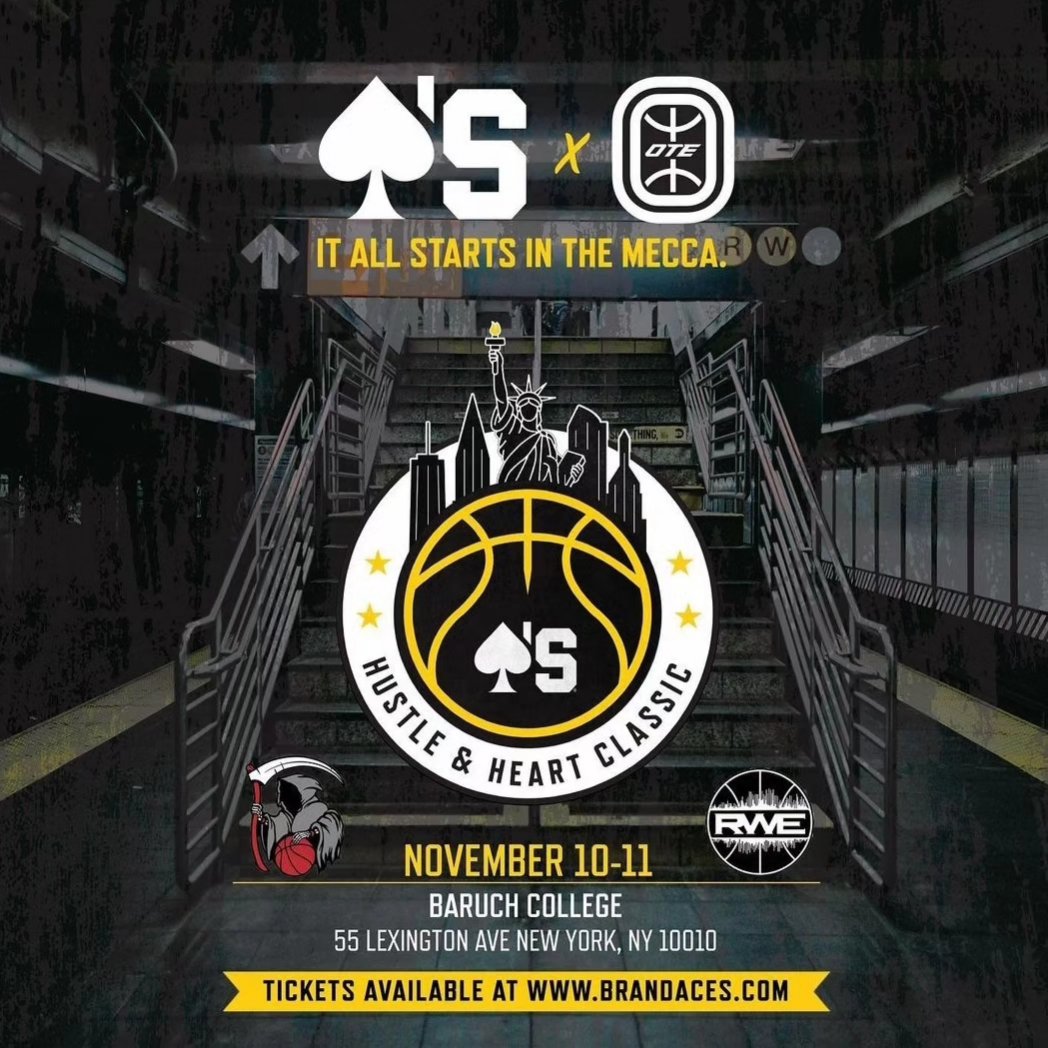 HWbroadway5's tweet photo. You know the vibes. We are back in NYC with Aces X @OvertimeElite Showcase Nov 10th and 11th. Pull up! https://t.co/AJ1nhZhuvN