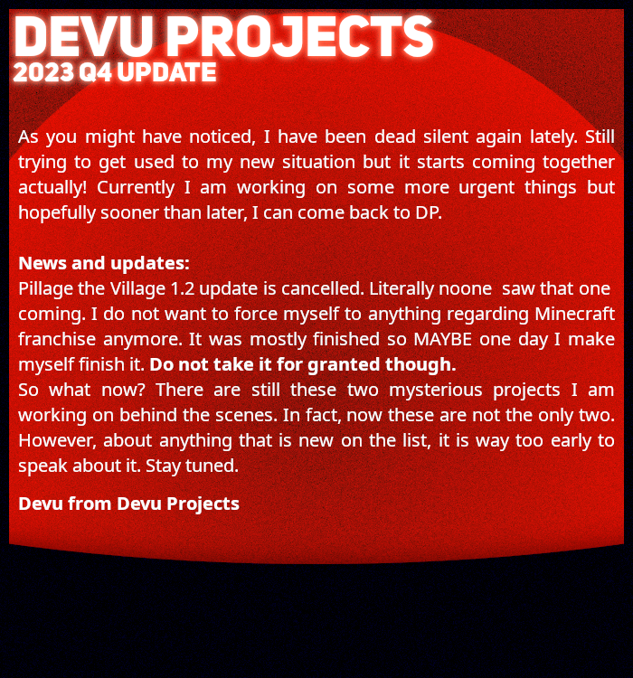 Some updates regarding my current situation, future plans and #PillageTheVillage #Minecraft data pack.