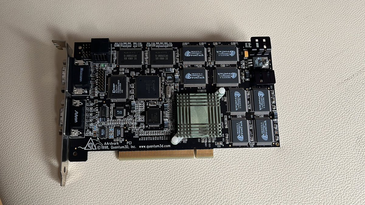 RetroHW_Reviews's tweet photo. I am currently filling my new hardware inventory system and I thought I could share a pic of a very rare #3dfx card that just went into it: the #Quantum3D AArdvark Banshee: https://t.co/dSECI2ugZ3