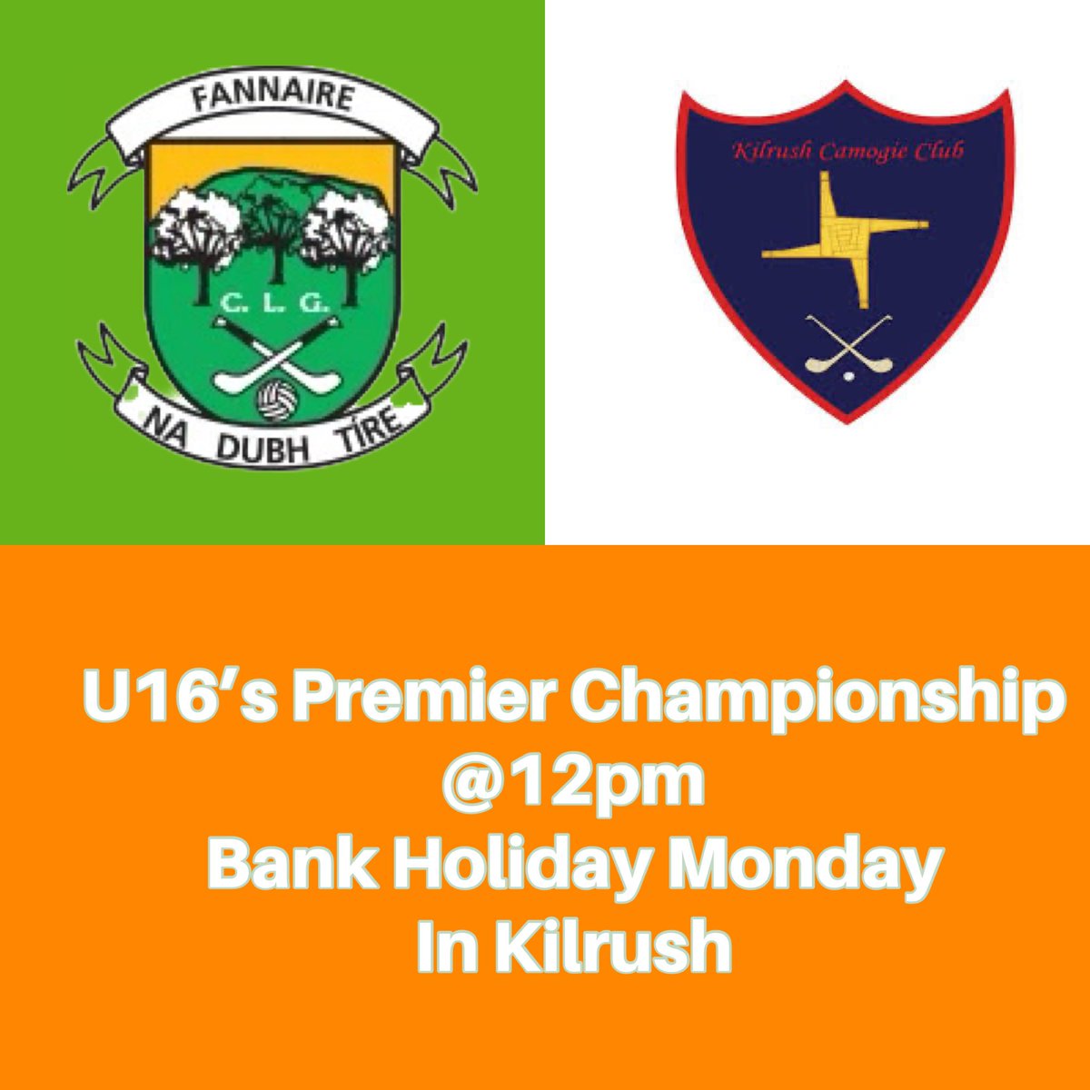 Best of luck to our U16's in last round of championship v <a href="/KilrushCamogie/">Kilrush Camogie Club</a>