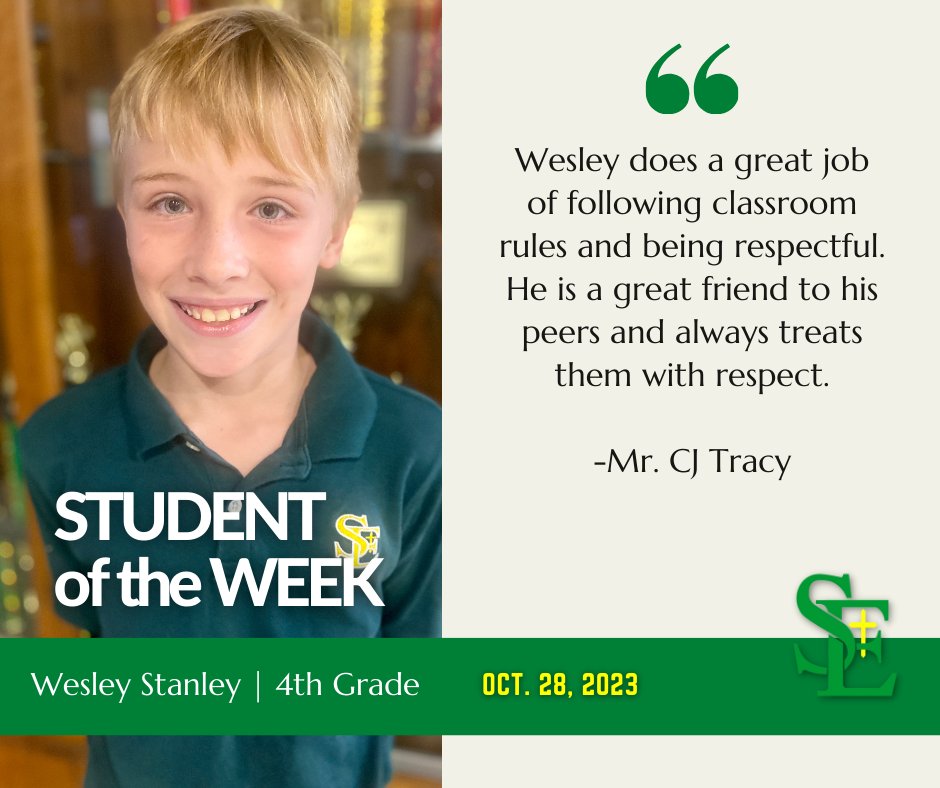 STUDENT OF THE WEEK | WESLEY STANLEY Congratulations, Wesley!! . . . #studentoftheweek #stedmondcatholicschool