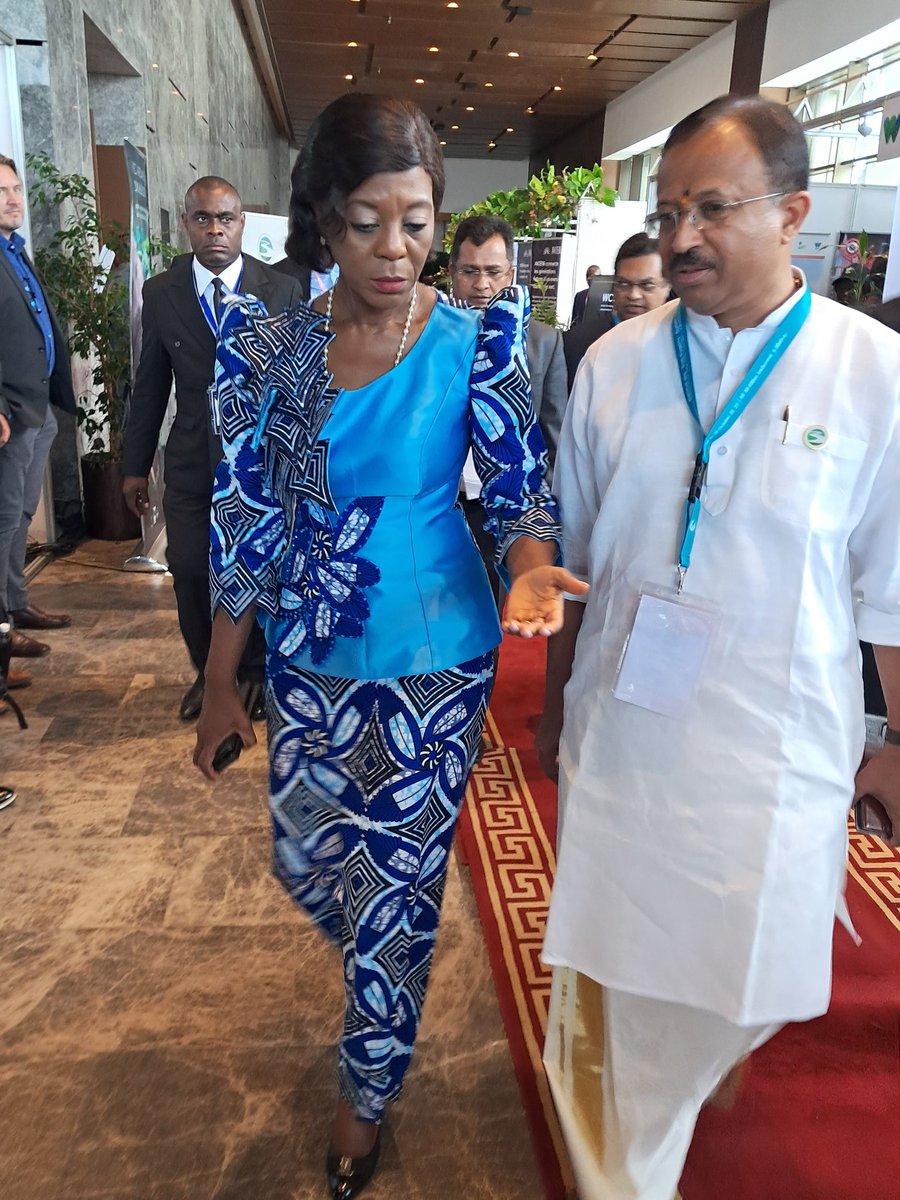 Nice to meet H. E. Ms. Arlette Soudan-Nonault, Minister of Environment, Sustainable Development and Congo Basin on the sidelines of Three Basins Summit in Brazzaville, Republic of Congo.