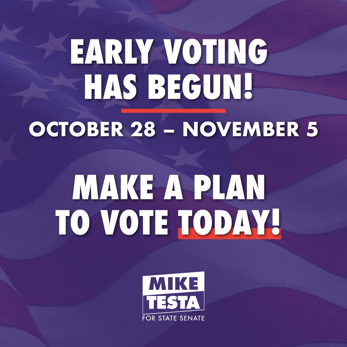 Have you made a plan to vote?

Early voting period has OFFICIALLY BEGUN! It’s time to raise our voices and support leaders who have true New Jersey values in mind. VOTE REPUBLICAN - TEAM TESTA!

testafornj.com/voter-resource…