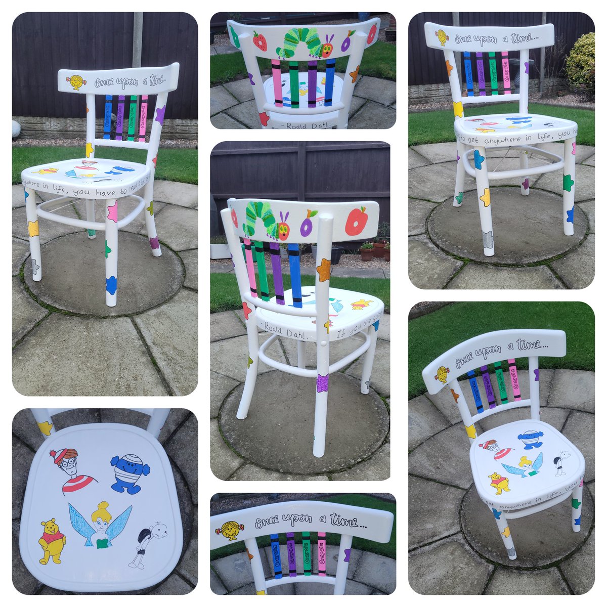 Spent my half term decorating an old chair for my reading corner 📖🪑🤩