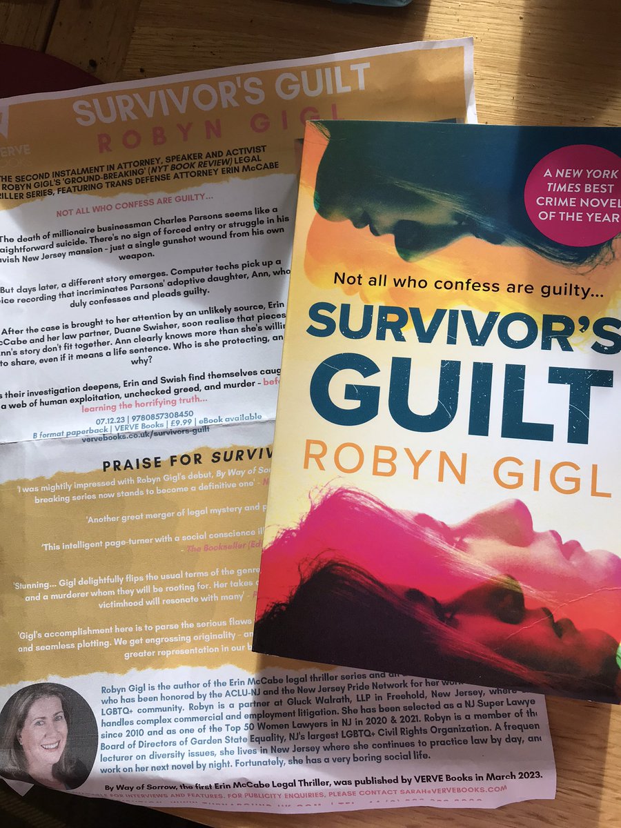 Many thanks to Sarah @VERVE_Books for my copy of #SurvivorsGuilt by @robyngigl 

I really enjoyed #ByWayOfSorrow so can’t wait to share my thoughts on this next episode on 8/12