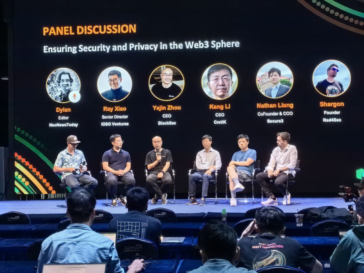 Our team is attending the #NeoAPACHackathon <a href="/Neo_Blockchain/">Neo</a> in Hong Kong. The panel discussions on security and privacy in the Web3 sphere where one of our Co-Founders (<a href="/ShargonXL/">Shargon</a>) participated, were truly insightful and remarkable. #Neo #Blockchain