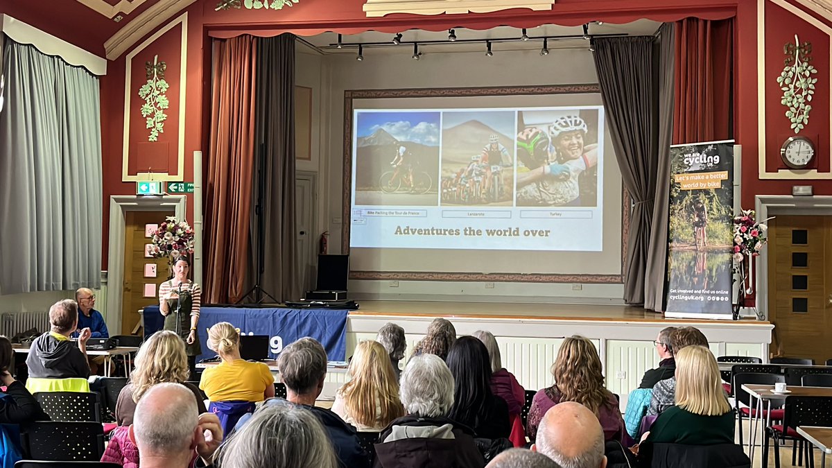 “Cycling is about adventure and connections” @KerryMacPhee talking to the @CyclingUKScot annual gathering about her squiggly line journey from crofter to champion. @WeAreCyclingUK #Cycling #Scotland