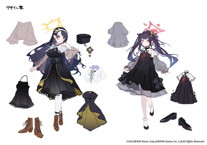 韓国で開催されるSOUND ARCHIVE THE ORCHESTRA のイラストを描かせていただきました! ドレスのデザイン案も載せときます!  #블루아카이브