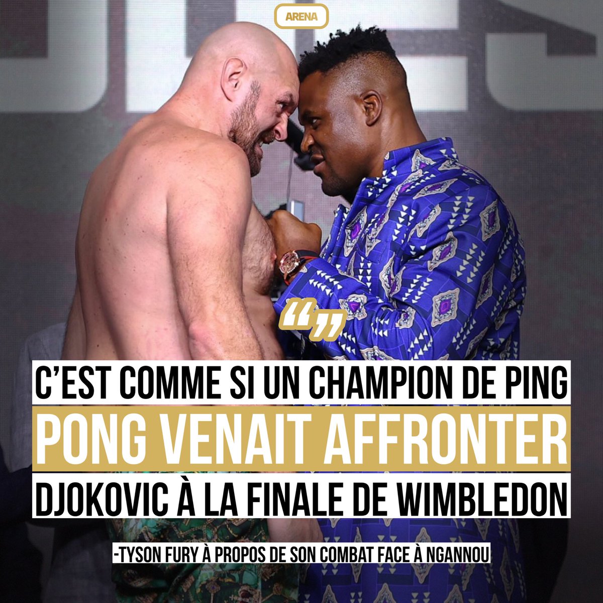 MMArena_'s tweet photo. Tyson Fury ne prend pas Francis Ngannou au sérieux 😳 https://t.co/TH10Dy3FT1