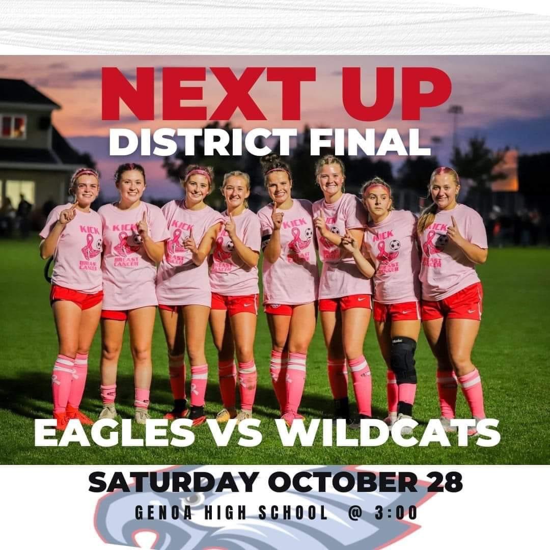 DISTRICT FINAL🏆
VS WOODMORE HIGH SCHOOL 
AT GENOA HIGH SCHOOL
3:00PM KICK OFF

SEE TWEET BELOW FOR TICKET INFO‼️

WEAR BLACK✔️