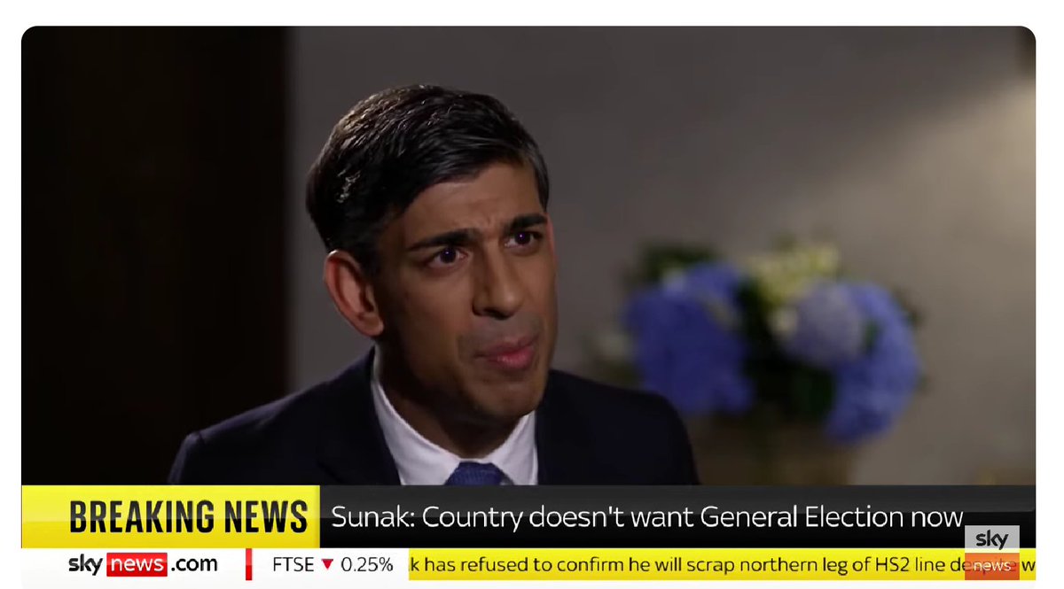 Rishi Sunak told Beth Rigby 'That's not what the Public wants.' When asked about a General Election!  Let’s show him how many of us across the country demand a #GeneralElectionN0W   Please like and repost #ToriesOut480