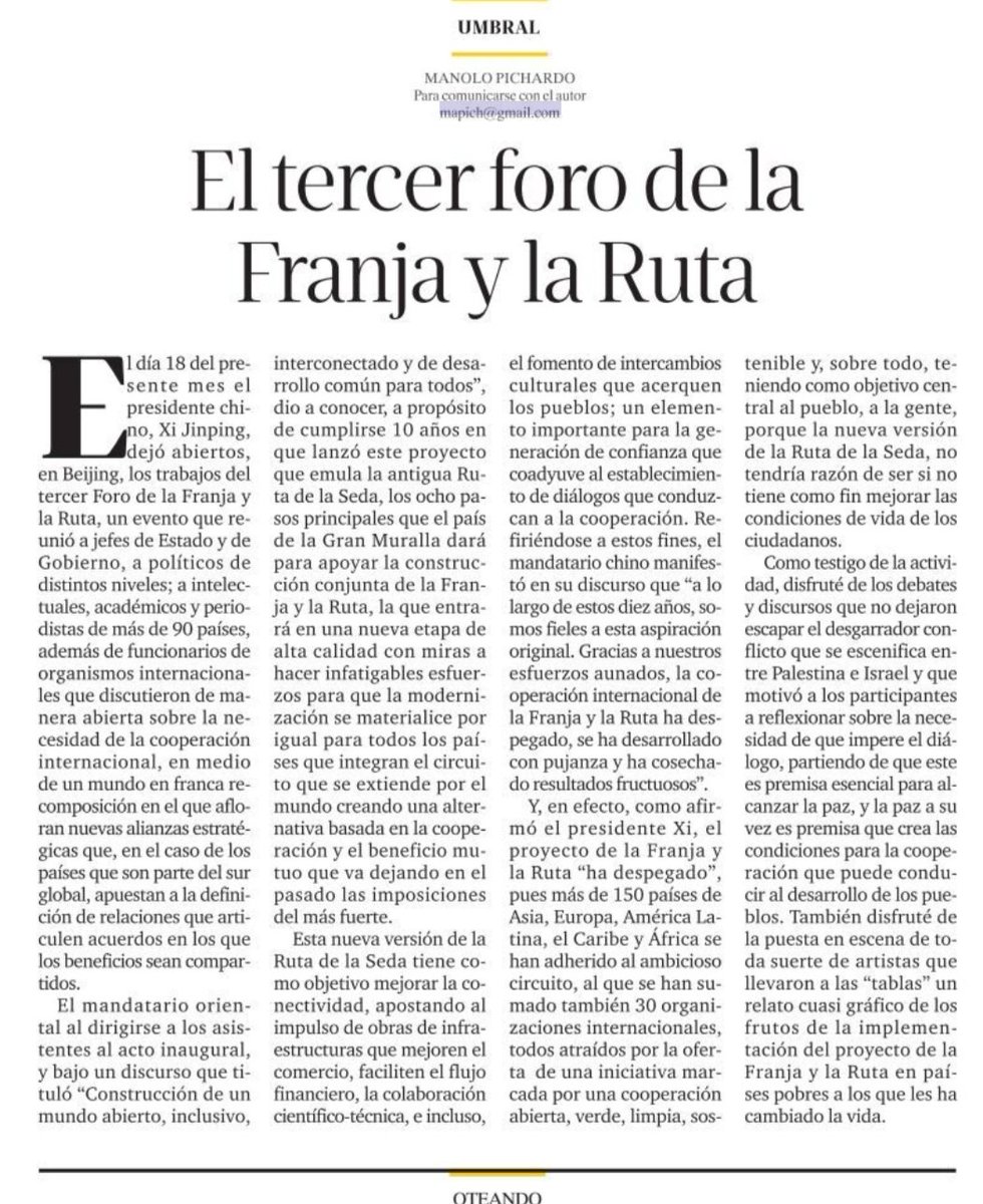 Manolopich's tweet photo. Les comparto mi artículo de esta semana: El tercer foro de la Franja y la Ruta https://t.co/dlX5CKXVLH https://t.co/0AG2yYkUHk