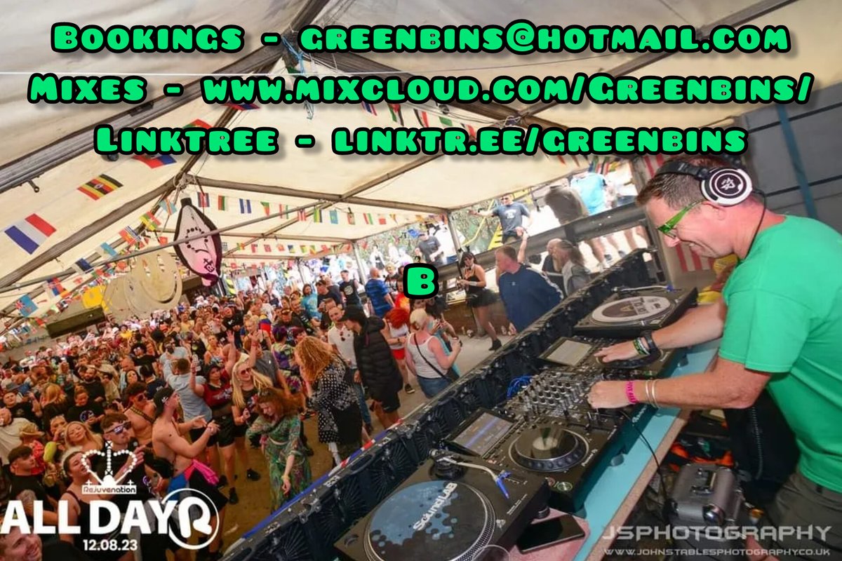 Bookings... email greenbins@hotmail.com Mixes... mixcloud.com/Greenbins/ Linktree... linktr.ee/greenbins 🙌🏻🔥🎧💚