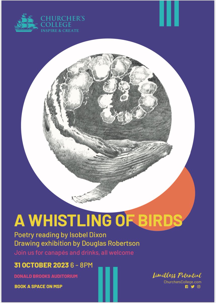 Isobel Dixon (@isobeldixon) on Twitter photo Looking forward to reading from A Whistling of Birds next Tuesday 31 October at <a href="/Churchers1722/">Churcher's College</a> in Petersfield, the joy of a chat with artist Douglas Robertson <a href="/thenetmender/">Doug Robertson</a> & seeing his drawings on exhibition too.
isobeldixon.com/readings-and-f…
Sign up free:
churcherscollege.com/what-s-on/a-wh… Looking forward to reading from A Whistling of Birds next Tuesday 31 October at <a href="/Churchers1722/">Churcher's College</a> in Petersfield, the joy of a chat with artist Douglas Robertson <a href="/thenetmender/">Doug Robertson</a> & seeing his drawings on exhibition too.
isobeldixon.com/readings-and-f…
Sign up free:
churcherscollege.com/what-s-on/a-wh…