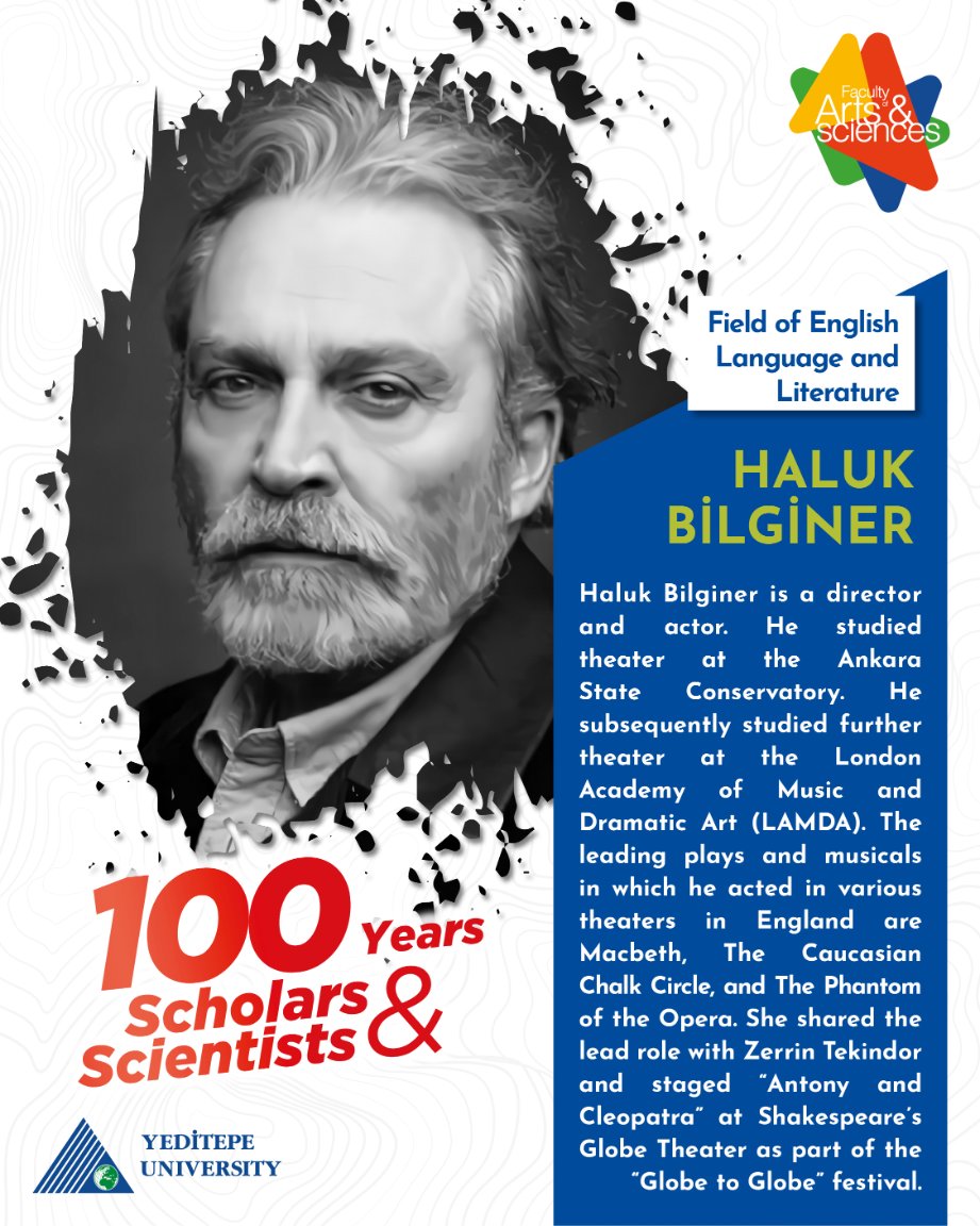 🇹🇷🇹🇷🇹🇷 Cumhuriyetimizin 100. Yılında 💯Bilim ve Kültür İnsanı 👏🏻
💯Scientists & Cultural Figures on the 100th Anniversary of the Republic of Türkiye 👏🏻

#Yeditepeuniversitesi #FenEdebiyatFakültesi
#BaşarıEşittirYeditepe #BilimEşittirYeditepe
#Cumhuriyet100yaşında
@YeditepeUni