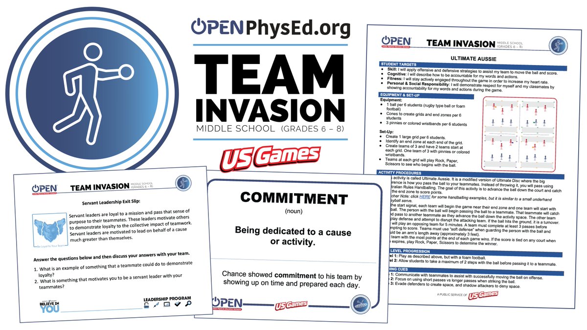 OPEN Phys Ed on X: ICYMI! ⚽ 🏀 🏉 IT'S HERE! Team Invasion Games for  middle school #physed is now on the OPEN website! Now we have scaffolded  modules for elementary, MS