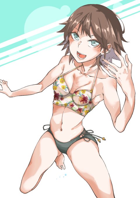 水着の比叡ちゃん描いたよおーーあーદ=( ੭ ε:)੭ु⁾⁾ 