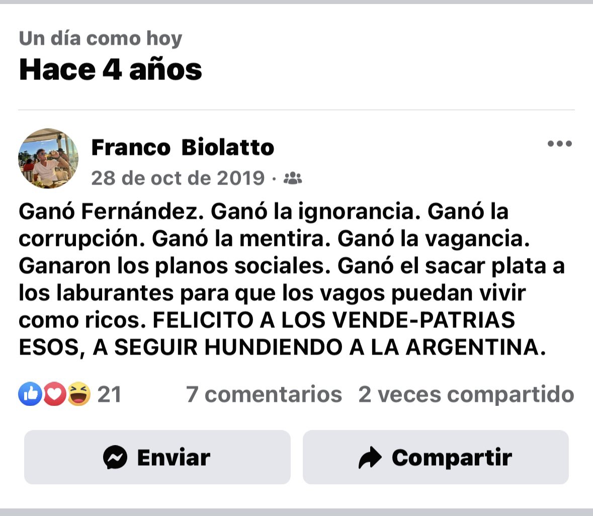 Hace 4 años atrás dije todo lo que actualmente está pasando hoy… estamos a tiempo de cambiar!