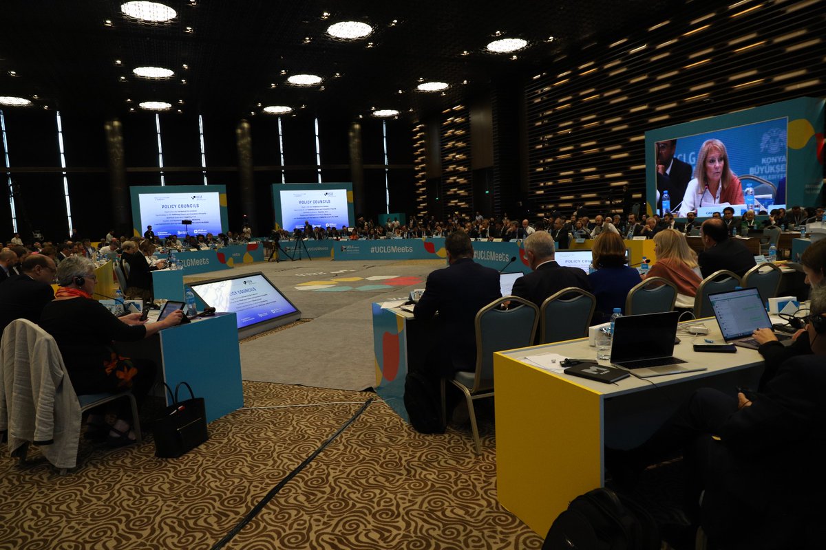 uclg_org's tweet photo. The #UCLGMeets World Council held in @KonyaInt comes to an end. Throughout the 3 days we have worked to envision a better future for all. Heading towards 2024, under President @u_ibrahim_altay, we will work to make it a reality #Listen2Cities https://t.co/oTQm6m8neZ