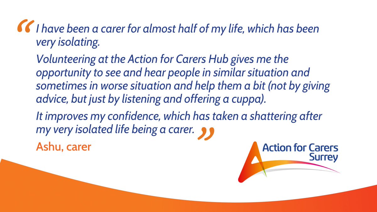 SYC_YoungCarers's tweet photo. It's #MakeADifferenceDay! Can you make a difference to #Surreys #UnpaidCarers' lives?
We've a variety of volunteer roles available - all very flexible - from Hub volunteers, to GP support, to facilitators and drivers.
https://t.co/1Q43P5iFfs https://t.co/bSCQV5U75s