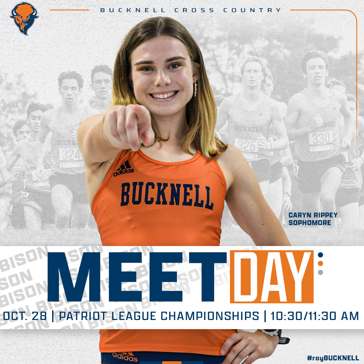 MEET DAY!

GET UP! 

The Patriot League Championships start at 10:30 a.m.! 

🆚Patriot League
⏰10:30 a.m./11:30 a.m.
📊Women's (tinyurl.com/3yk5mtwr)
📊Men's (tinyurl.com/3yk5mtwr)

#rayBucknell