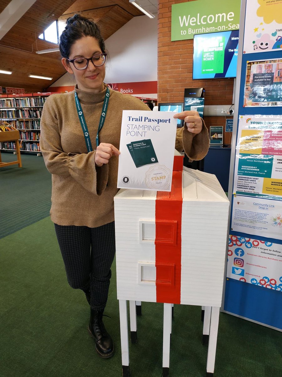 nathyc1972's tweet image. #BurnhamLibrary @SomersetLib is now a Passport Stamping Point for Somerset &amp;amp; Exmoor Coast walking path! Check-in on Socials, take a selfie with our replica lighthouse &amp;amp; get your walking passport stamped. Passports available through the Information Centre.

#somersetexmoorcoast